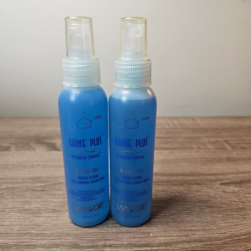Lot of 2 Image Shine Plus Prolene Silica Hi Gloss Mist 3.4oz Hair Shine Spray
